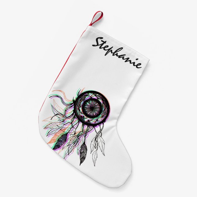 Modern konstnärlig indian Dreamcatcher Liten Julstrumpa (Framsidan (Hängande))
