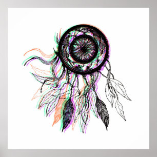Modern konstnärlig indian Dreamcatcher Poster