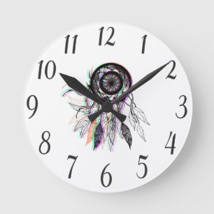 Modern konstnärlig indian Dreamcatcher Rund Klocka