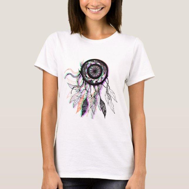 Modern konstnärlig indian Dreamcatcher T Shirt (Framsida)