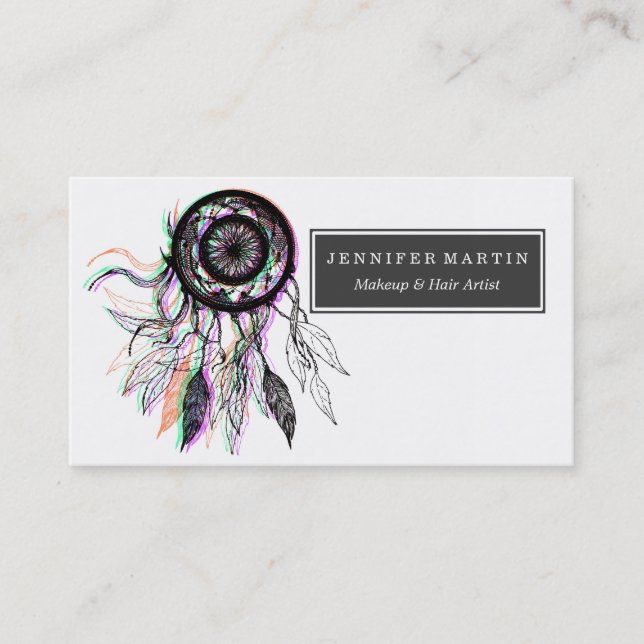 Modern konstnärlig indian Dreamcatcher Visitkort (Framsida)