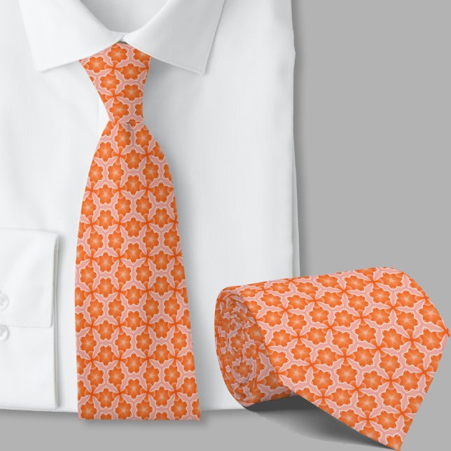 Modern konstnärlig orange geometrisk mönstrad slip slips (Skapare uppladdad)