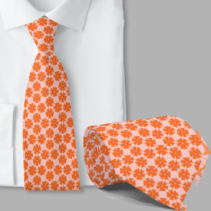 Modern konstnärlig orange geometrisk mönstrad slip slips
