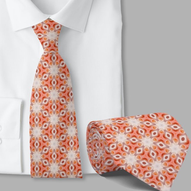 Modern konstnärlig orange mönstrad slips (Skapare uppladdad)