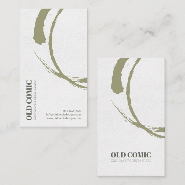 Modern konstnärlig penseldrag abstrakt minimalism visitkort (Fram/baksida)