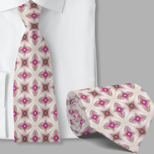 Modern konstnärlig rosa geometrisk mönstrad slips