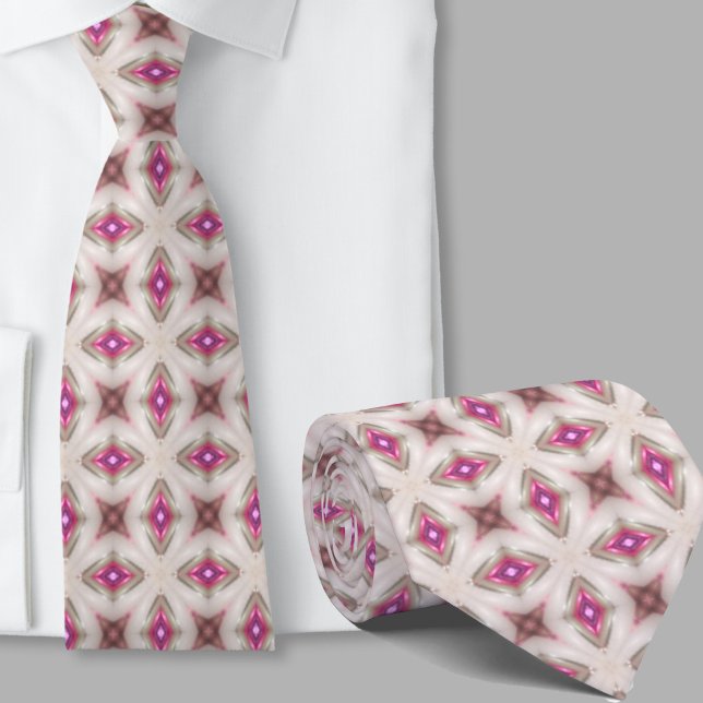 Modern konstnärlig rosa geometrisk mönstrad slips (Skapare uppladdad)