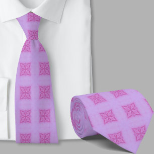 Modern konstnärlig rosa geometrisk mönstrad slips