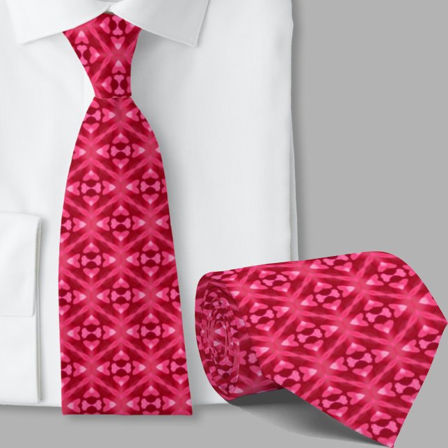 Modern konstnärlig rosa geometrisk mönstrad slips (Skapare uppladdad)