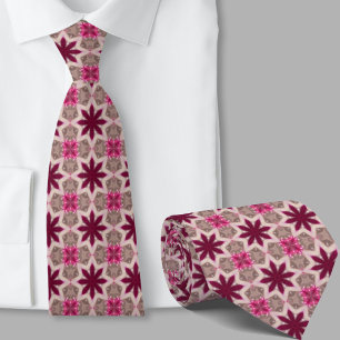 Modern konstnärlig rosa stjärnmönstrad slips