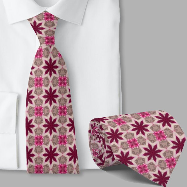 Modern konstnärlig rosa stjärnmönstrad slips (Skapare uppladdad)