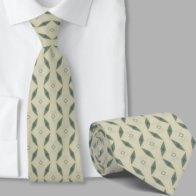 Modern konstnärlig Sage Green Mönster slips (Skapare uppladdad)