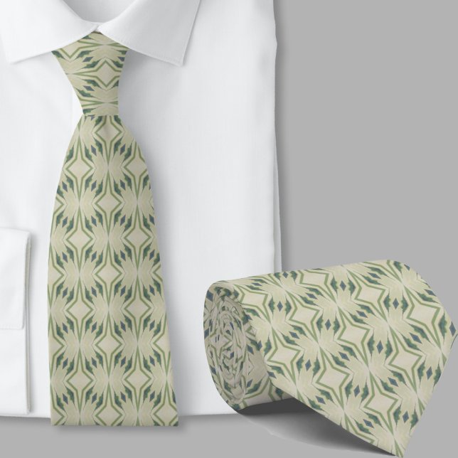 Modern konstnärlig Sage Green Mönster slips (Skapare uppladdad)