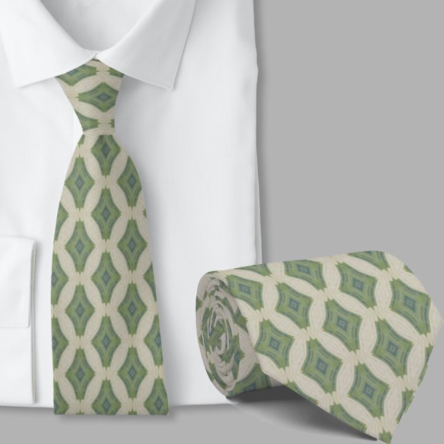 Modern konstnärlig Sage Green Mönster slips (Skapare uppladdad)