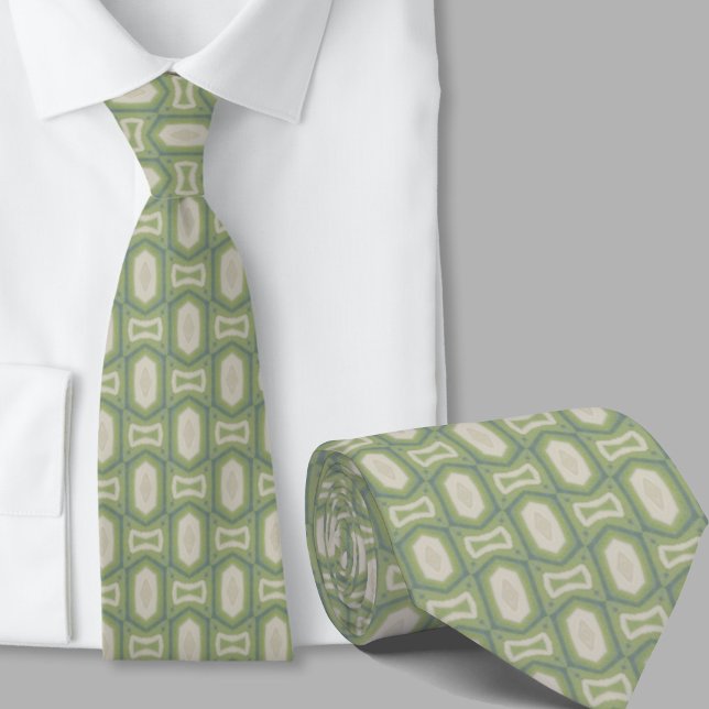 Modern konstnärlig Sage Green Mönster slips (Skapare uppladdad)