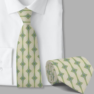 Modern konstnärlig Sage Green Mönster slips