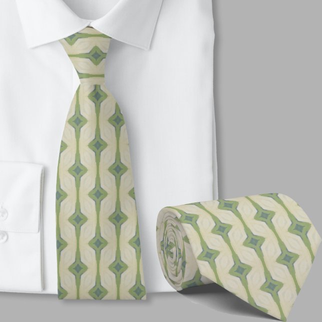 Modern konstnärlig Sage Green Mönster slips (Skapare uppladdad)