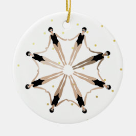 Modern konstnärlig synkronisering av simmare Guld- Julgransprydnad Keramik