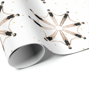 Modern konstnärlig synkronisering av simmare Guld- Presentpapper