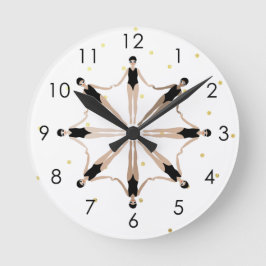 Modern konstnärlig synkronisering av simmare Guld- Rund Klocka