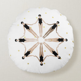 Modern konstnärlig synkronisering av simmare Guld- Rund Kudde