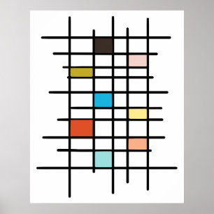 Modern konstnärlig utskrift i mitten av århundrade poster