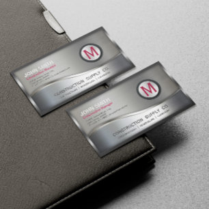Modern konstruktion Metallramad monogram Silver B Magnetiska Visitkort
