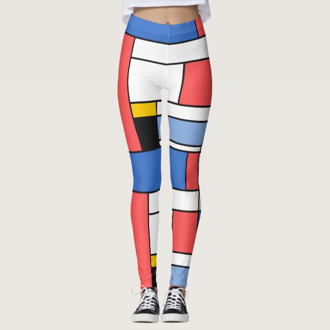 Modern konststil Mondrian legging design (Framsida)