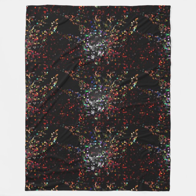 Modern konstsvarten färgar mosaiska gåvor fleecefilt (Framsidan)