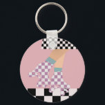 Modern kontroll av rockor med skal av flickor nyckelring<br><div class="desc">Rullande skater-flicka i kjolar och lilac-checkers på fyrhjulingar, rullskridskor på schackbrädet mönster disco golv. Perfekt abstrakt ben rullskridskonst för rullskrubbskädda, kvinna, flicka. Lovbara rullskridskor med mönster utformning på hemdäck, mugg, papper inslagning osv. Rullskridskor illustrerar designgåva till dotter, barndotter, derby-flicka, rullbabe. Rollerskridskridskor, rullskridskridskridskridskridskridskridskridskridskridskor, stil, för rullskridskor, för skater med rullskridskop, för...</div>