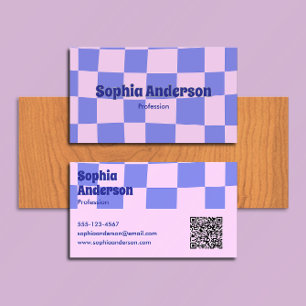 Modern kontrollpanel för Lila och Rosa - QR-kod Visitkort