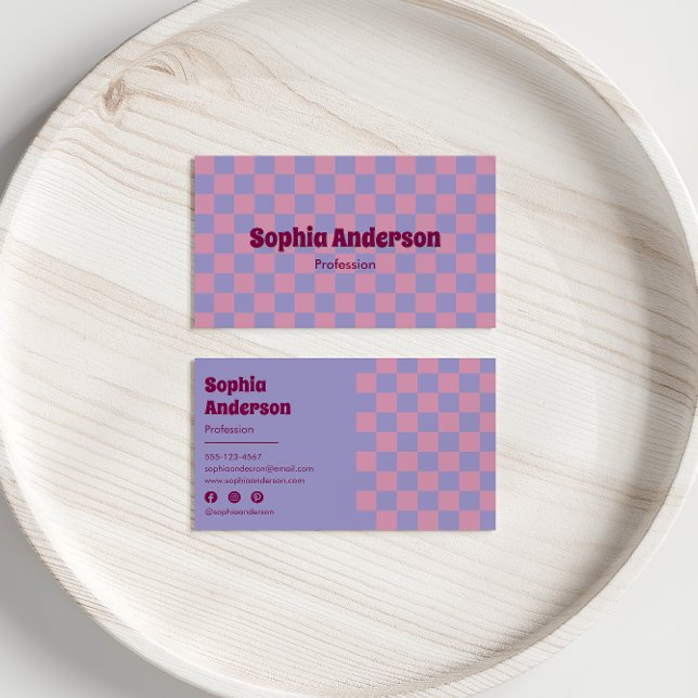 Modern kontrollpanel för Lila och Rosa Visitkort (Skapare uppladdad)