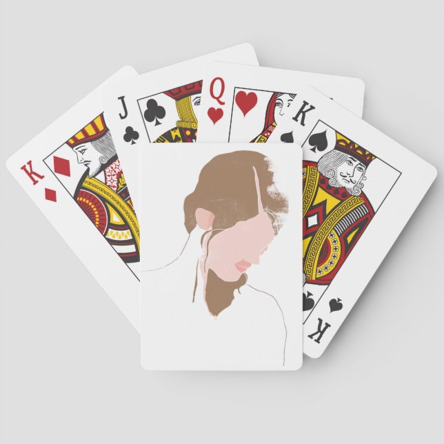 Modern kontur Porträtt Casinokort (Baksidan)