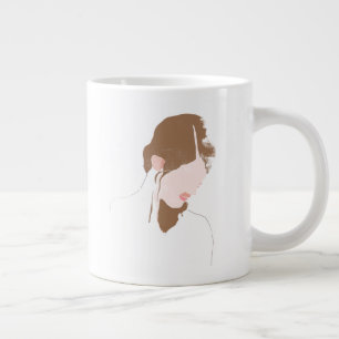 Modern kontur Porträtt Jumbo Mugg