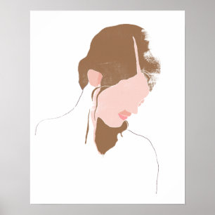 Modern kontur Porträtt Poster