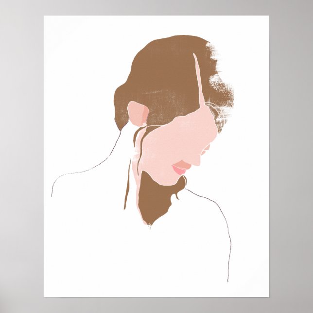 Modern kontur Porträtt Poster (Framsidan)