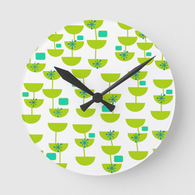 Modern Kopp i mitten av århundradet  Rund Klocka (Framsida)