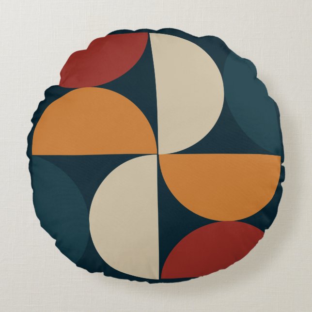 Modern koppar i mitten av århundradet rund kudde (Framsidan)
