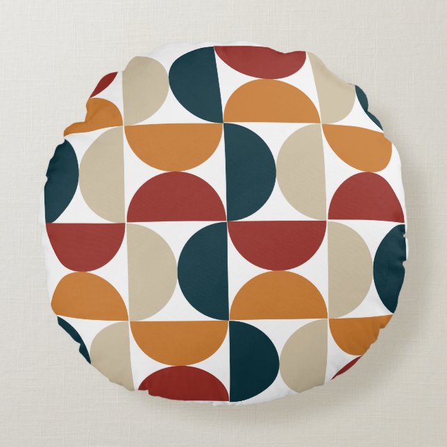 Modern koppar i mitten av århundradet rund kudde (Framsidan)