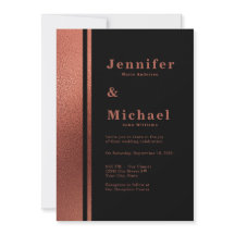 Modern Koppar & Svart Elegant Bröllop