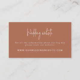Modern kopparfärgad scriptfont för bröllopswebbpla tilläggskort