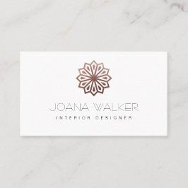 Modern kopparros orientalisk inredningsdesigner visitkort