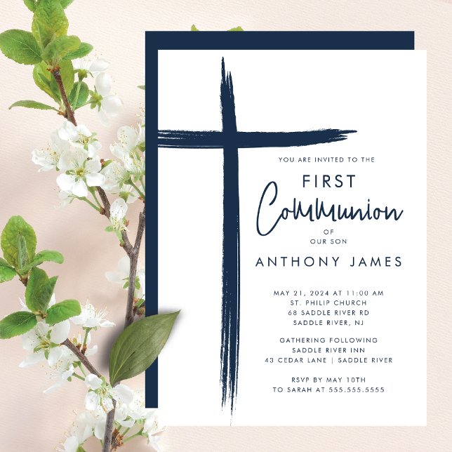 Modern Kor Boys First Communion Inbjudningar (Skapare uppladdad)