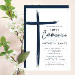 Modern Kor Boys First Communion Inbjudningar<br><div class="desc">Denna moderna inbjudan till den första kommissionen, blå samhörigheten, har en snyggt kor-design, perfekt för att fira denna milstolpe i den speciella religiösan. Det blå färg-systemet gör det idealiskt för en ung pojkes första kommunal ceremoni. Den enkla men sofistikerade utformningen är säker på att imponera på gästerna och ange tonen...</div>