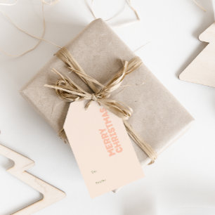 Modern koral-God jul till från Presentetikett