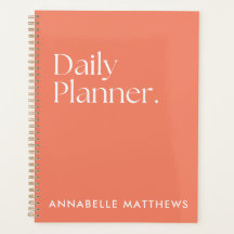 Modern koral Rosa Red Daily Planner med monogram