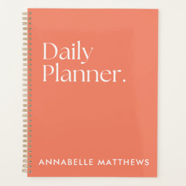 Modern koral Rosa Red Daily Planner med monogram