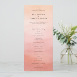 Modern Korall Coastal Chic Elegant Bröllop Program