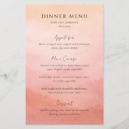 Modern Korall Coastal Chic Elegant Bröllopsmeny Flygblad