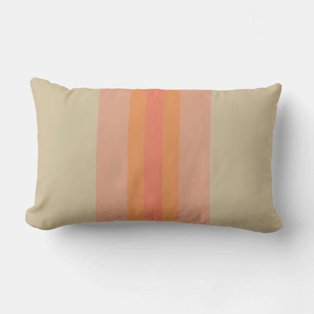 Modern korallbeige randig lumbalpåse lumbarkudde (Framsida)